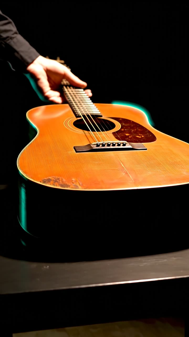 A guitar photographed, identified, and turned into a ready listing